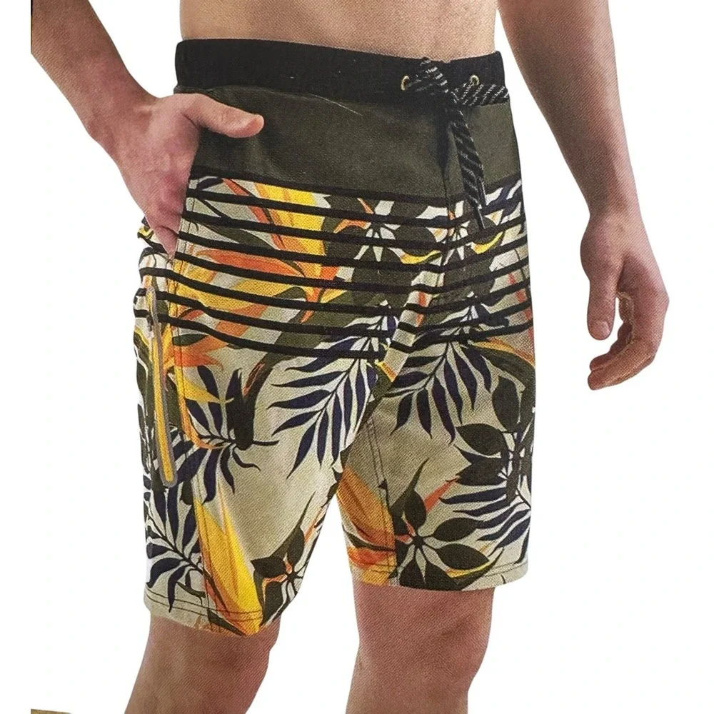 Zeroexposure Shorts Trunks Men's L Blue Tropical Lined Pocket Board Beach